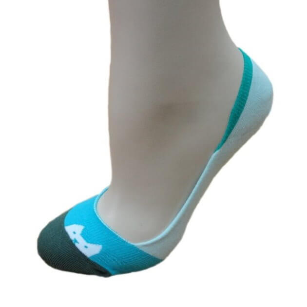 Women Cotton Footie Socks  ( Slip Resistant & Cat pattern )